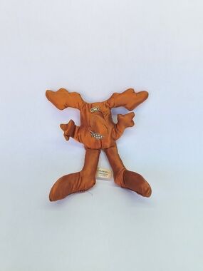 VINTAGE Stuffies Brother Art Orange Satin Monster Plush Wire Posable Toy 10"
